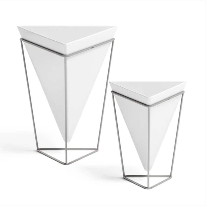 Umbra - Trigg Table Top Vessel Set - White/Nickel